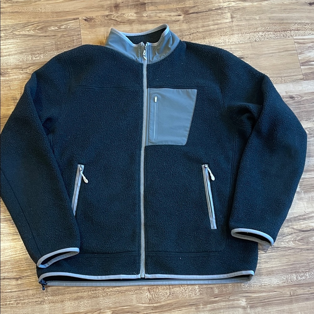 Ten Thousand Black and Gray Sherpa Zip-Up Fleece